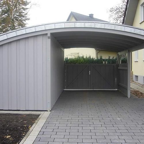 Tonnendach-Carport in Rheda-Wiedenbrück
