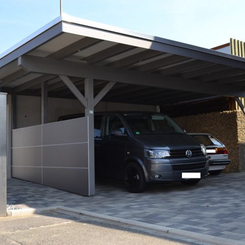 Doppelcarport mit Trespa-Verkleidung in Oelde