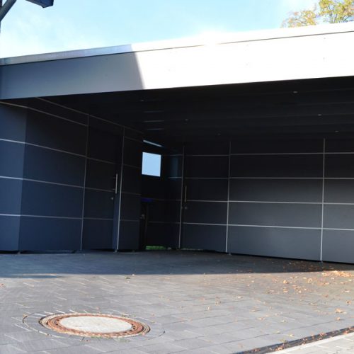 Flachdachcarport mit HPL-Platten in Wiedenbrück