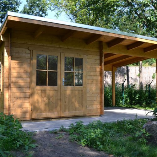 Pultdach Gartenhaus mit Unterstand in Lippstadt